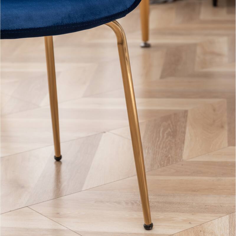 Velvet Upholstered Side Chairs with Metal Legs, Bar Table and Chair Set, Round Dining Chairs for Breakfast Nook