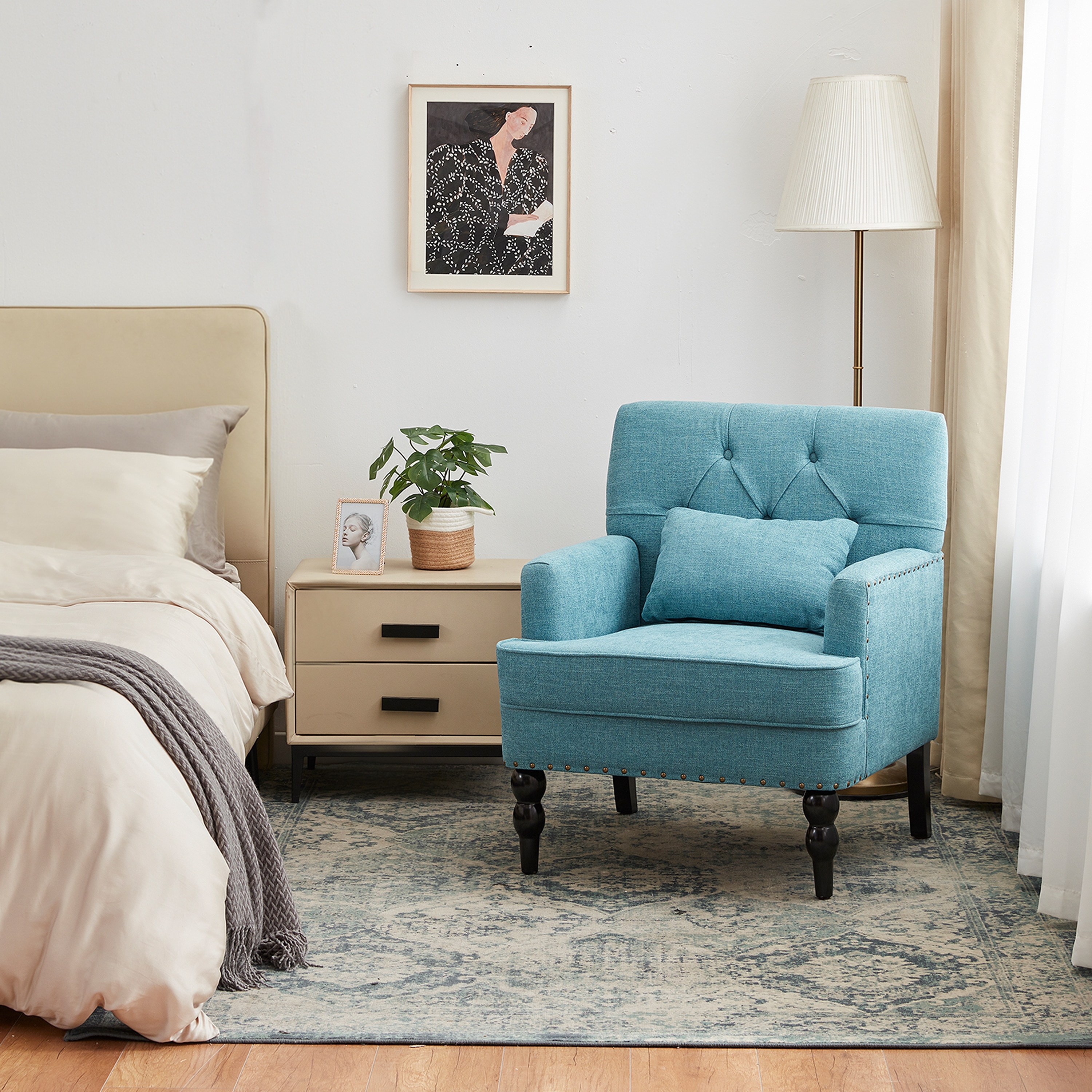 Light teal accent chair store