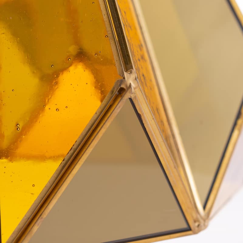 25 in. Golden Glass Hanging Solar Light