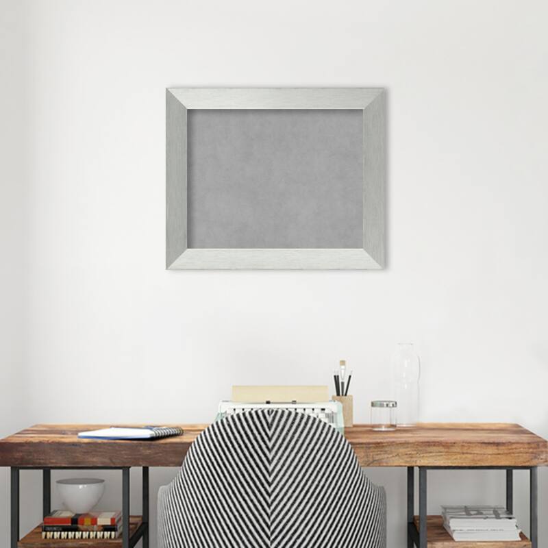 Amanti Art Brushed Sterling Silver Framed Magnetic Board