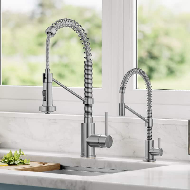 Kraus Bolden 1-Handle Drinking Water Dispenser Beverage Kitchen Faucet - SFS - Spot Free Stainless Steel - KPF-1610 Faucet 18 3/4" Height w Filter FF-104