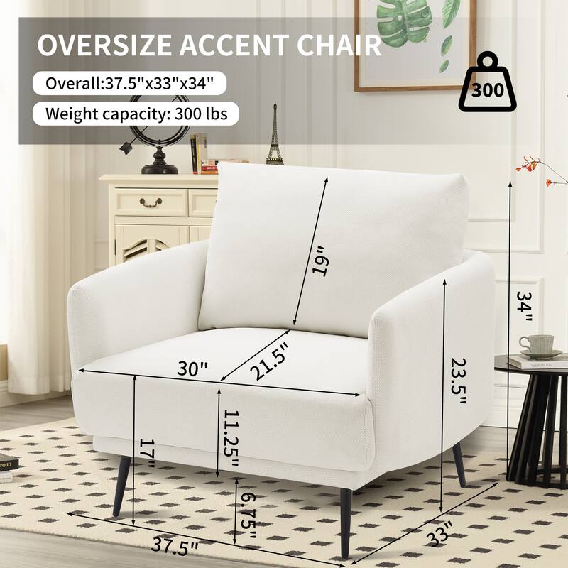 Karaka 37.5"W Oversized Armchair Leisure Sofa Accent Chair (Set of 2)