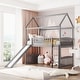 preview thumbnail 16 of 19, Twin Size Loft Bed with Slide, House Bed with Slide, Espresso