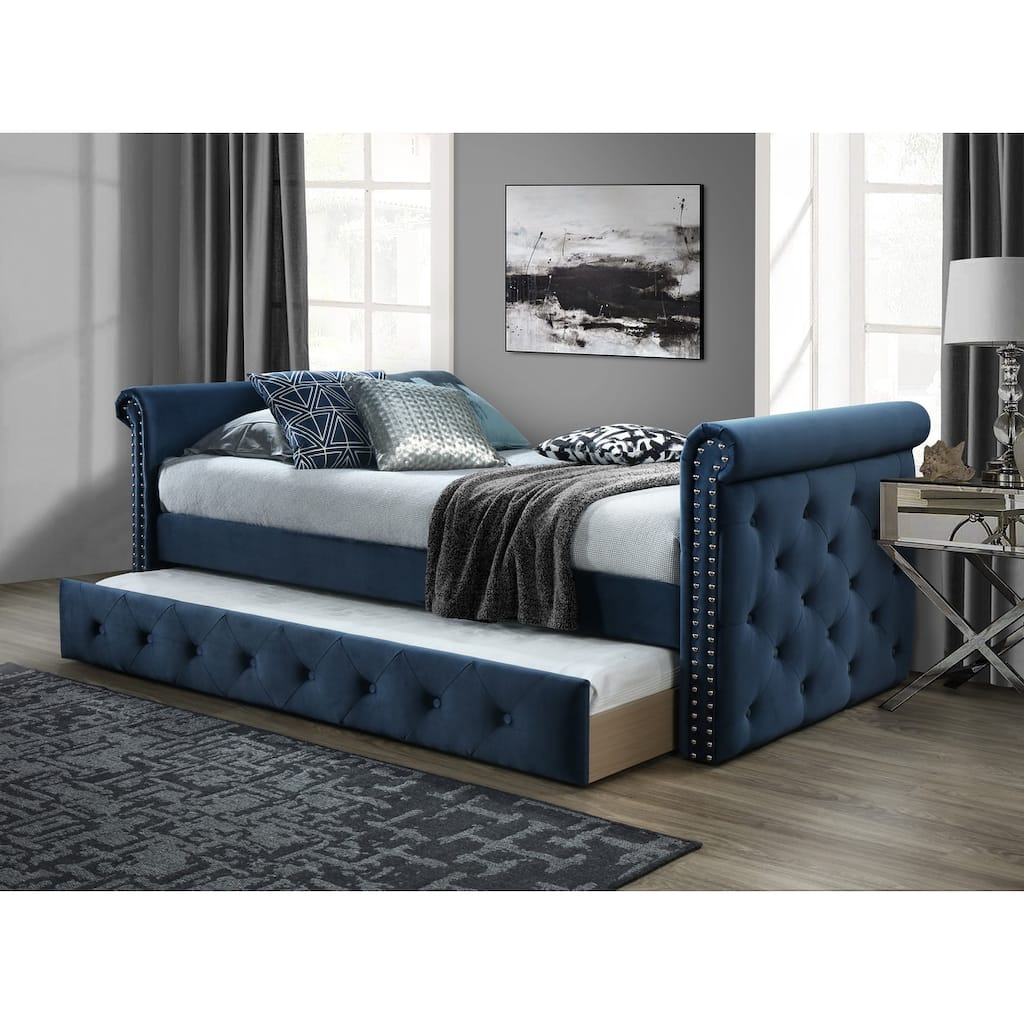 Chester Tufted Twin Upholstered Daybed with Trundle