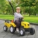 preview thumbnail 10 of 9, Ride-On Farm Tractor for Kids with Pedals, Rear Back Storage Trailer, Shovel and Rake, Horn, and Anti-Slip Wheels