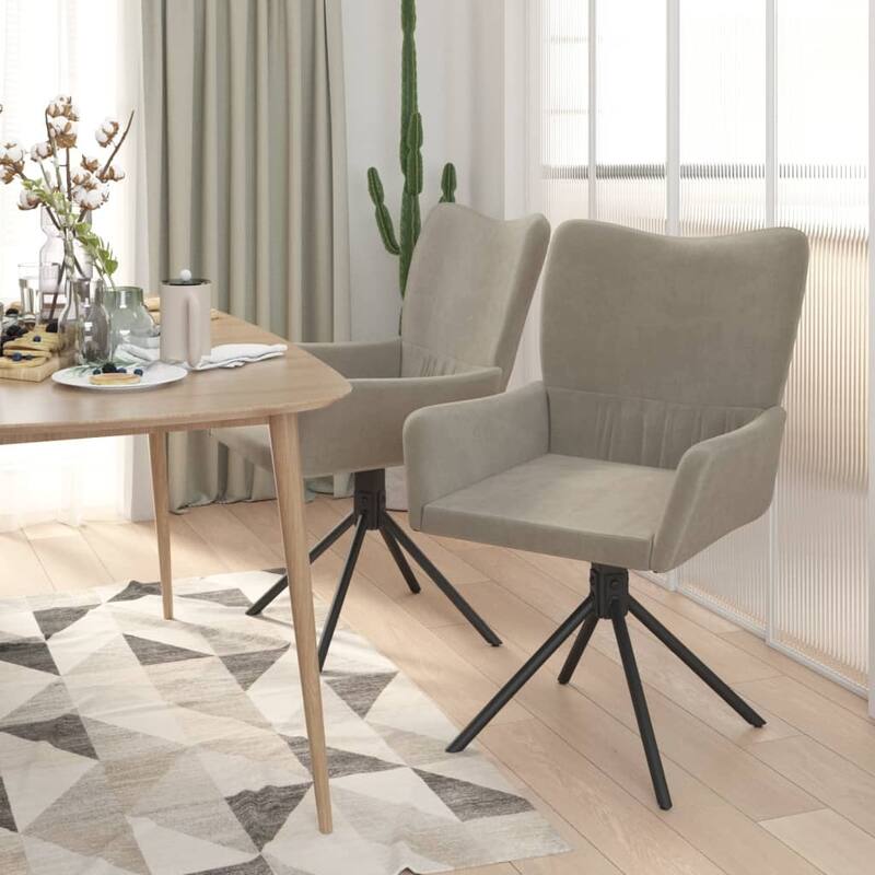 vidaXL Swivel Dining Chairs 2 Pcs Upholstered Accent Leisure Side Chair Velvet - 21.7" x 22" x 33.7"