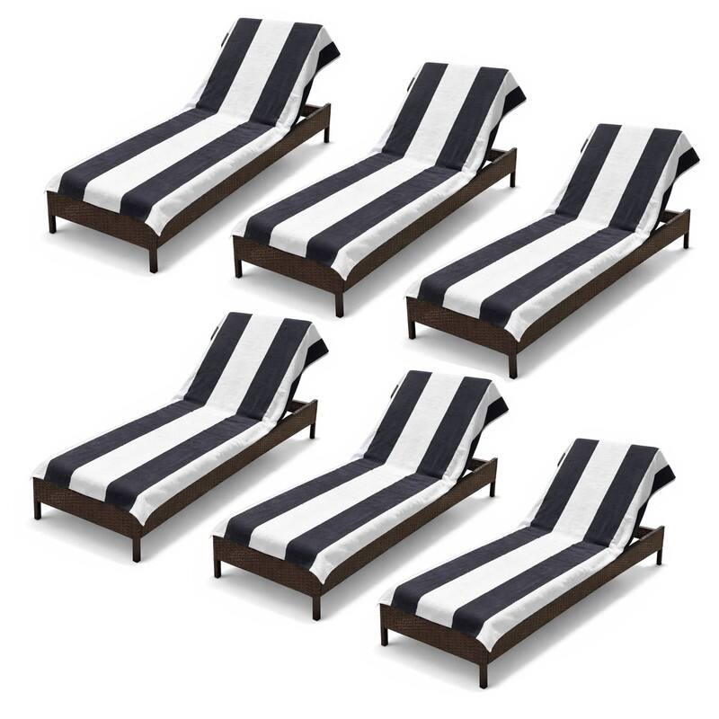 Superior Cabana Cotton Towel/ Chaise Lounge Chair Cover - Charcoal