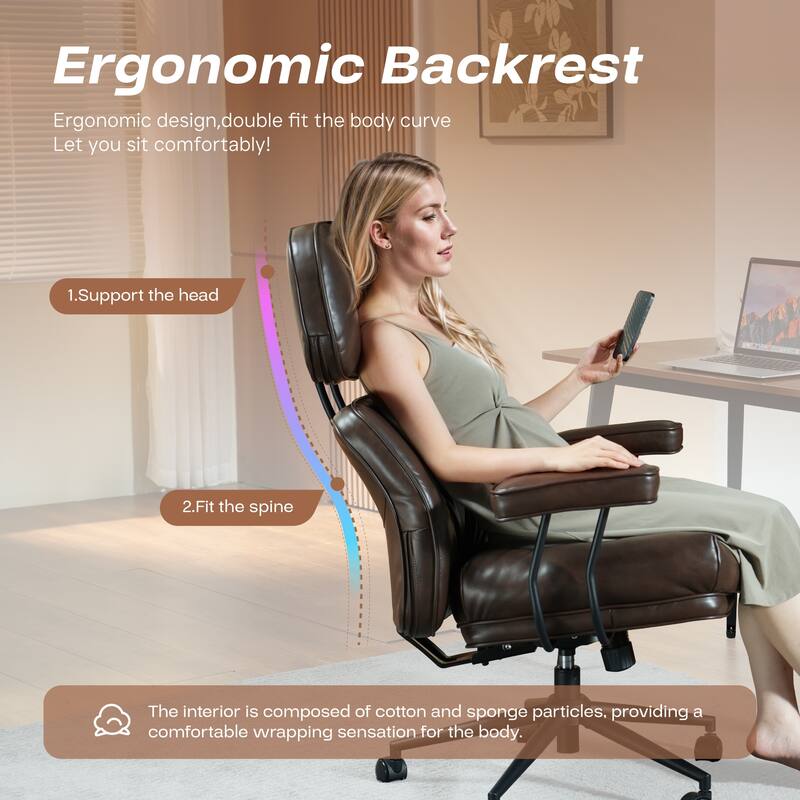 HOOOWOOO Ergonomic High Back Office Chair Adjustable Swivel Task Chair