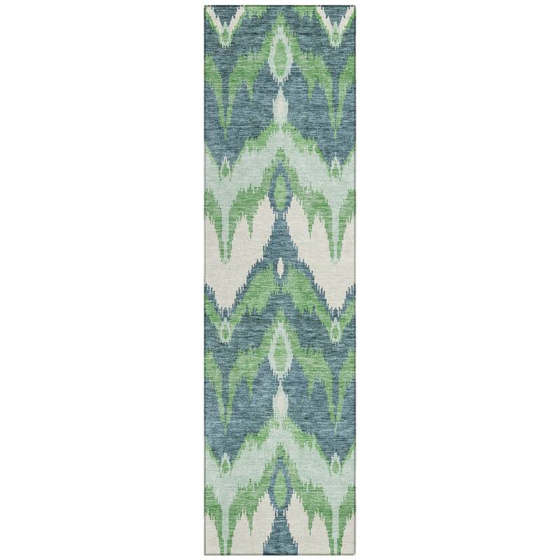 Machine Washable Indoor/ Outdoor Chantille Boho Ikat Rug