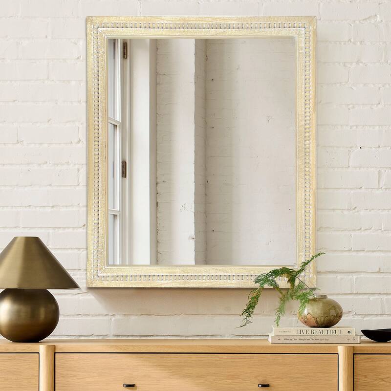 Country-Style Wooden Bead Mirror Enhances Your Home Style