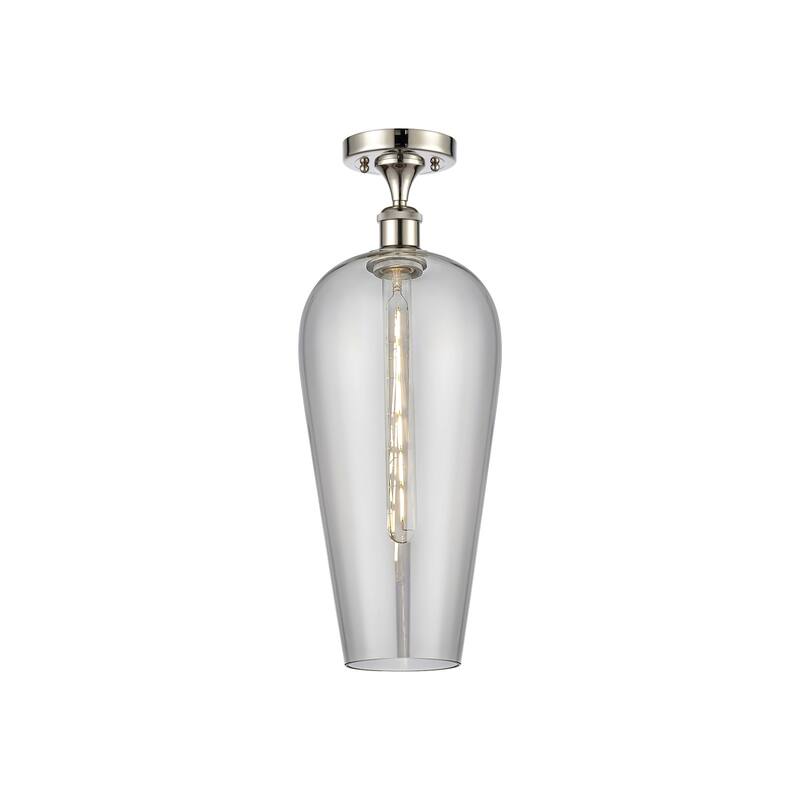 Innovations Lighting 516-1C-20-8 Chelsea Semi-Flush Chelsea 8" Wide - Polished Nickel / Light Smoke