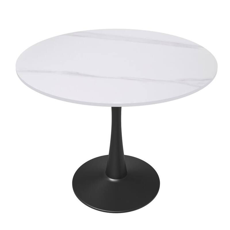 LeisureMod Round Dining Table 31" Sintered Stone Tabletop