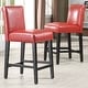 preview thumbnail 2 of 13, Bennett Red Faux Leather High Back Bar Stools (Set of 2) by iNSPIRE Q Bold