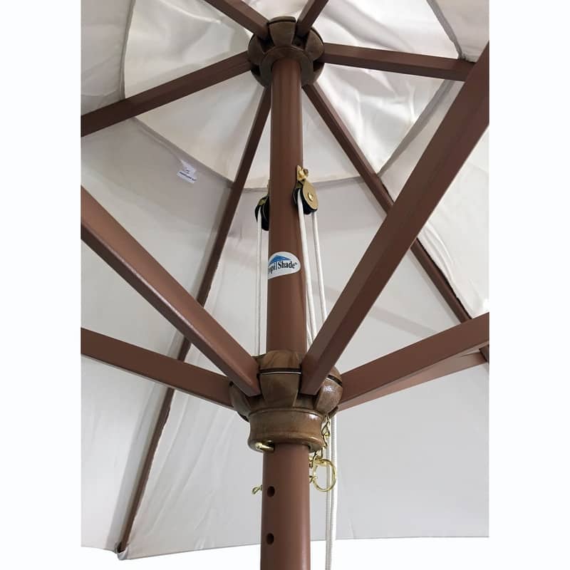 Tropishade 9 ft. Aluminum Bronze Patio Umbrella with Natural Cover