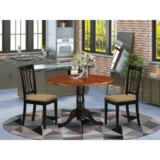 3-piece Dining Set Contains Round Table and 2 Chairs in Black and