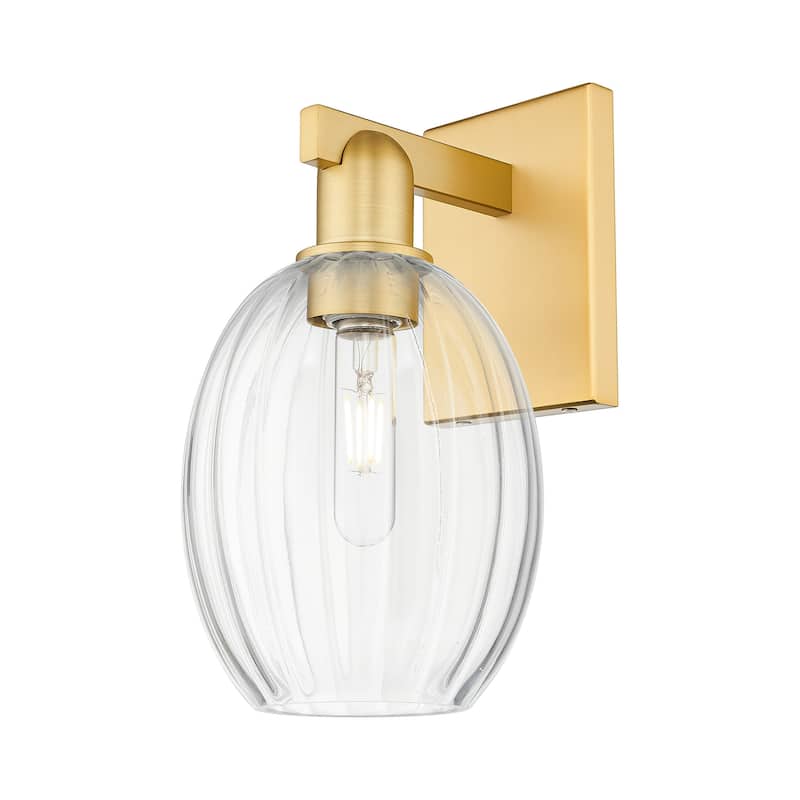 Innovations Lighting 716-1W-13-7 Preston Sconce Preston 13" Tall Wall - Satin Gold / Clear