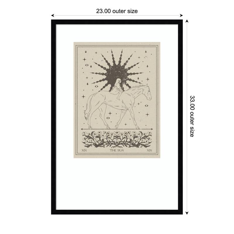 The Sun by Nktn Wood Framed Wall Art Print - Black - 23 x 33 in