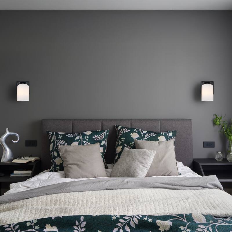 Bluestone Ridge 6 in. 1-Light Matte Black Indoor Wall Sconce Light for Bathrooms - 9.25