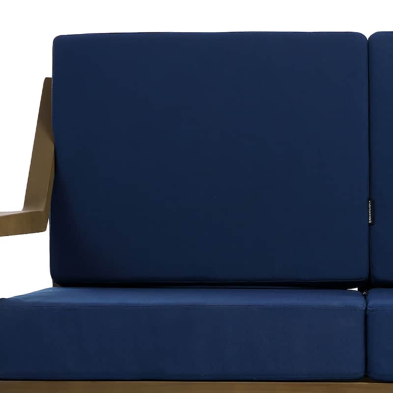 Outdoor Wood Teak Patio 2 Seater Loveseat with Cushion