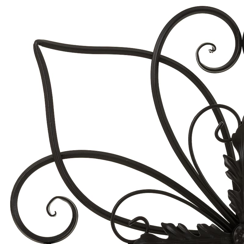 Glitzhome 20"L/ 23.5"L Traditional Iron Scroll Garden/Home Wall Decor