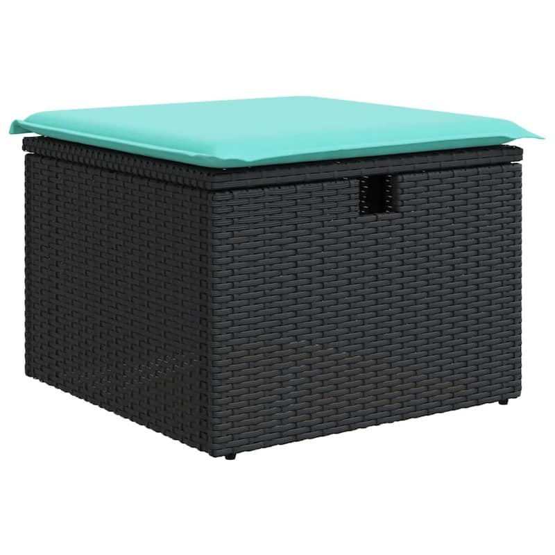 vidaXL Patio Sofa Set with Cushions and Table Outdoor Garden 8 Piece Poly Rattan - 24.4" x 24.4" x 27.2"