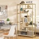 preview thumbnail 2 of 23, Vintage Brown/ Black 8-Shelf Etagere Bookcase, White Modern Bookshelves with Storage, Tall Display Rack