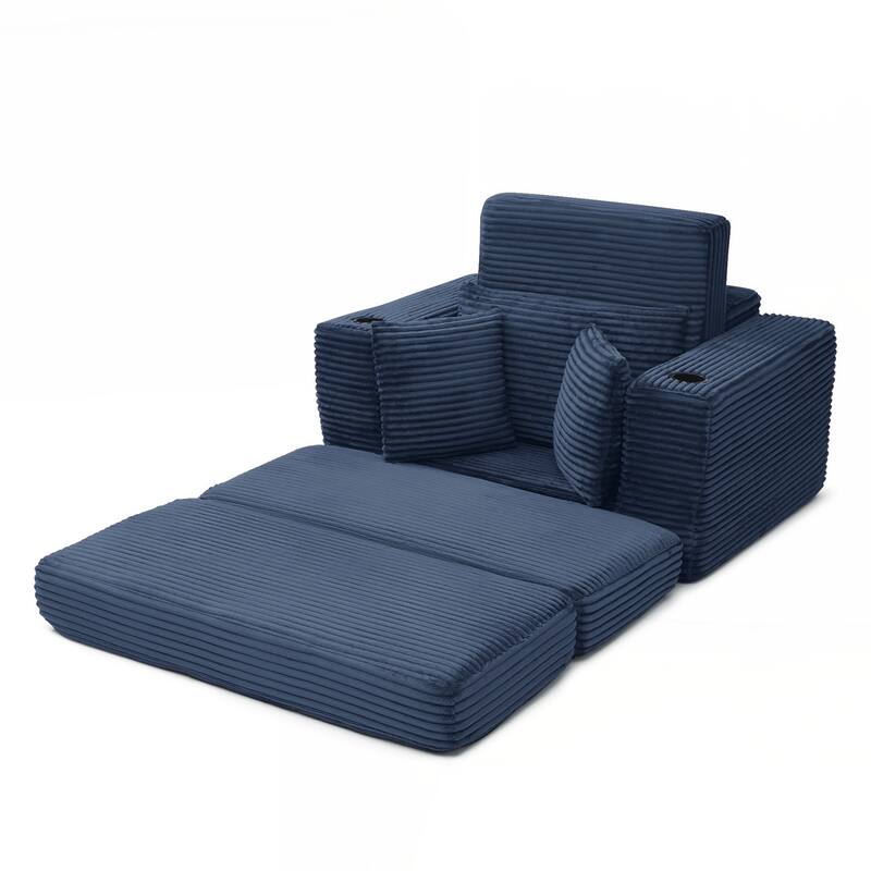 Chaise Lounge Chair for Reading, Living Room & Bedroom - Blue