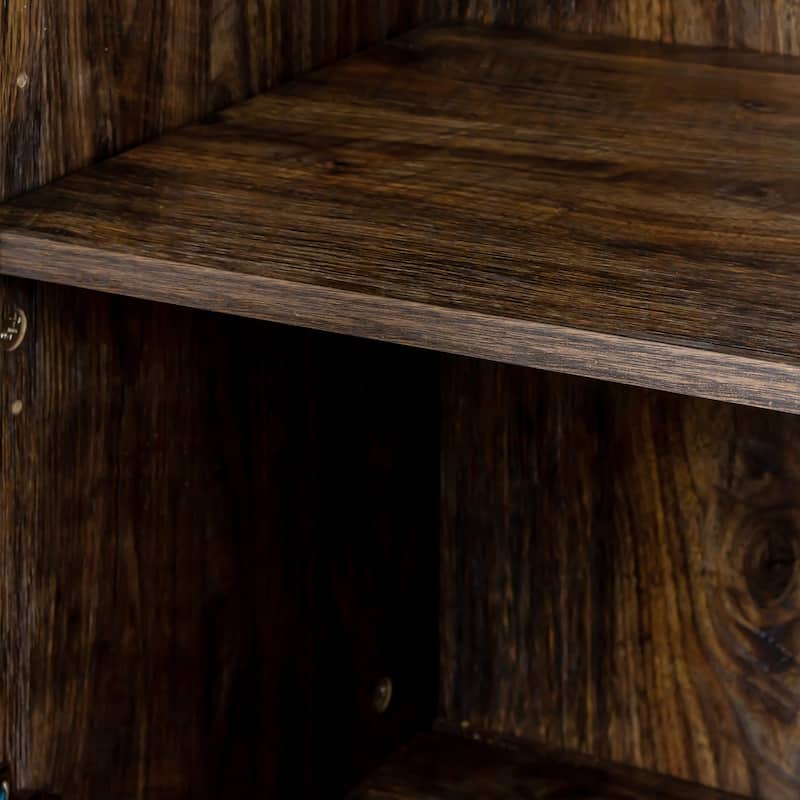 Cabinet with 4 Doors and 4 open shelgves,Freestanding Sideboard Storage Cabinet Entryway Floor Cabinet