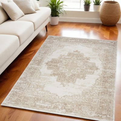 Lulud Power Loomed Distressed Area Rug By HomeRoots