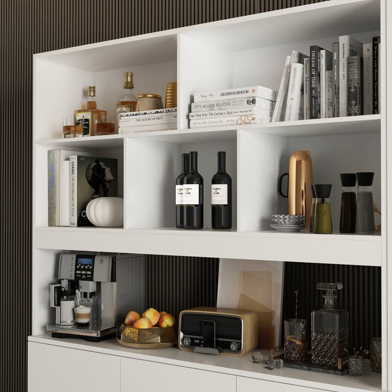Timechee Combined Bookcase Kitchen Cabinet Display Cabinet Pantry