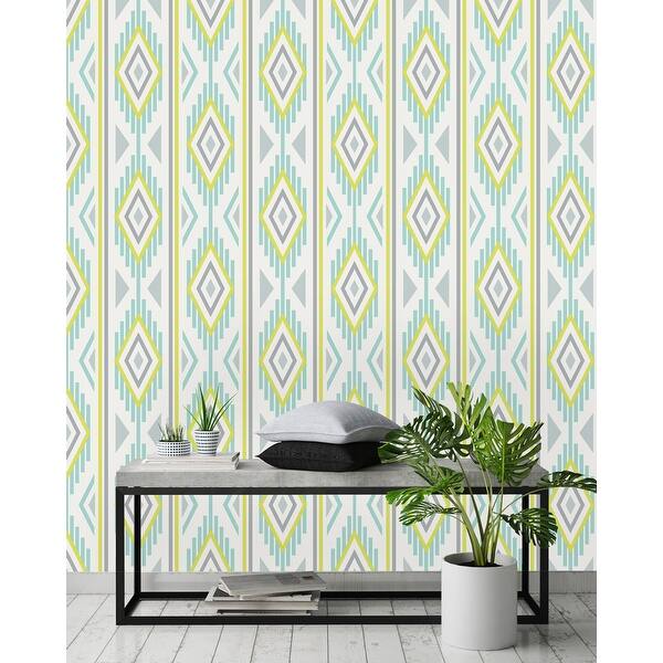 Ikat Pattern Peel and Stick Wallpaper - Bed Bath & Beyond - 32616904