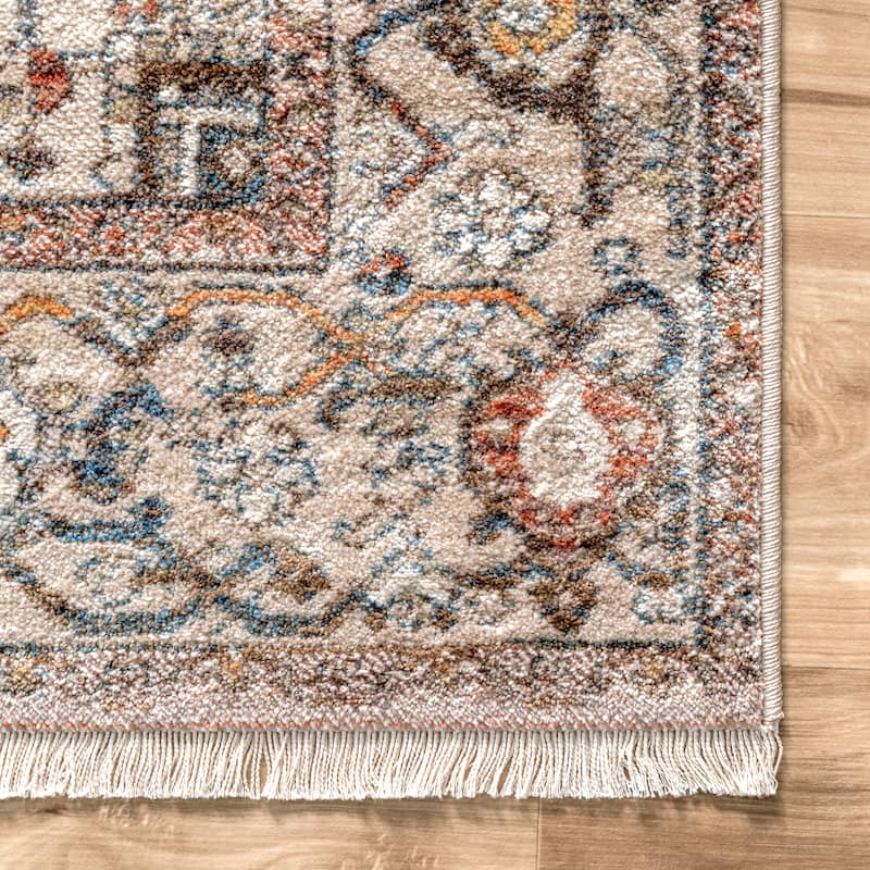 Nuloom Camila Faded Medallion Fringe Area Rug