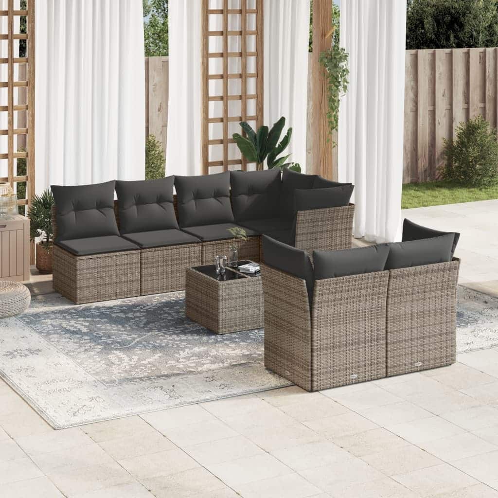 vidaXL Garden Sofa Set Grey - 21.7 x 21.7 x 14.6