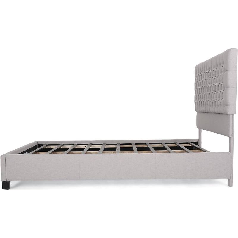 Queen Size Upholstered Bed with Button-tufted Headboard