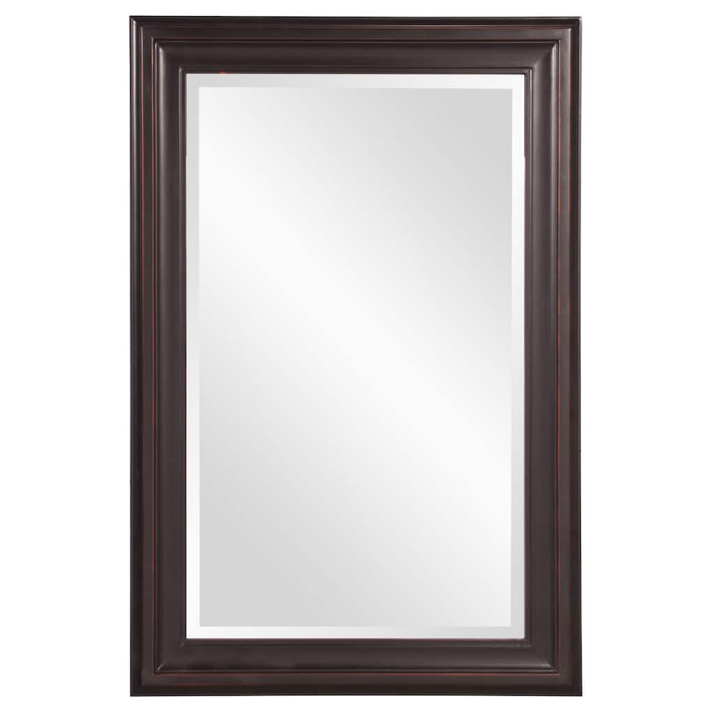 HomeRoots 33" Bronze Wood Accent Mirror - Brown