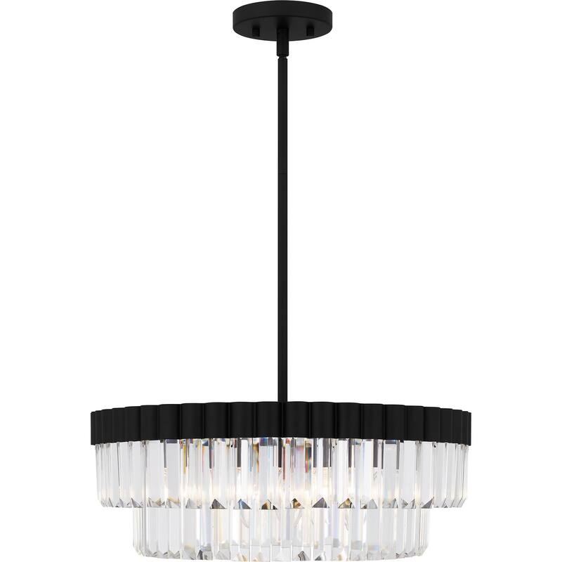 Matte Black Four Light Pendant from the Quoizel Pendant Collection