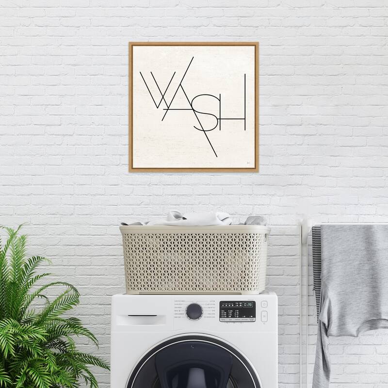 Wash Dry Fold I Laundry by Jess Aiken Framed Canvas Wall Art Print