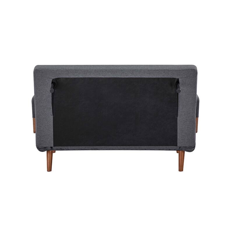 Extra Wide 3 in 1 Loveseat Folding Sofa Bed 10s Convert 3 Position Backrest Gray Small Apartment