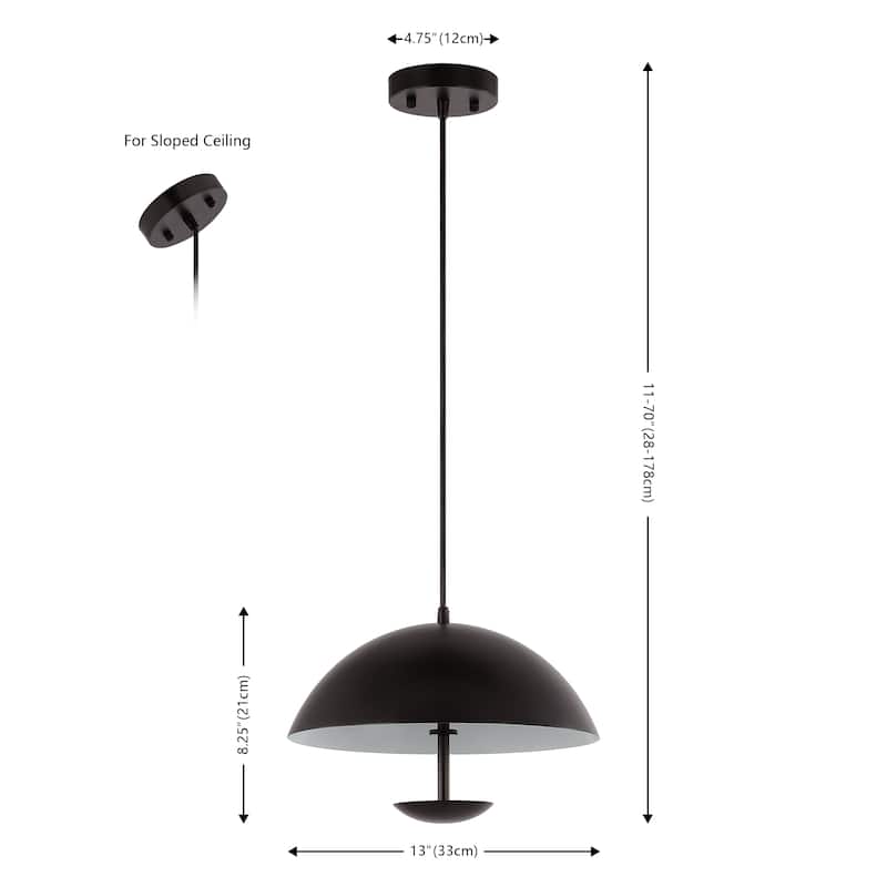 SAFAVIEH Lighting Taletta Extendable Pendant - 13 In. W x 13 In. D x 25873 In. H - Black - 13Wx13Dx70H