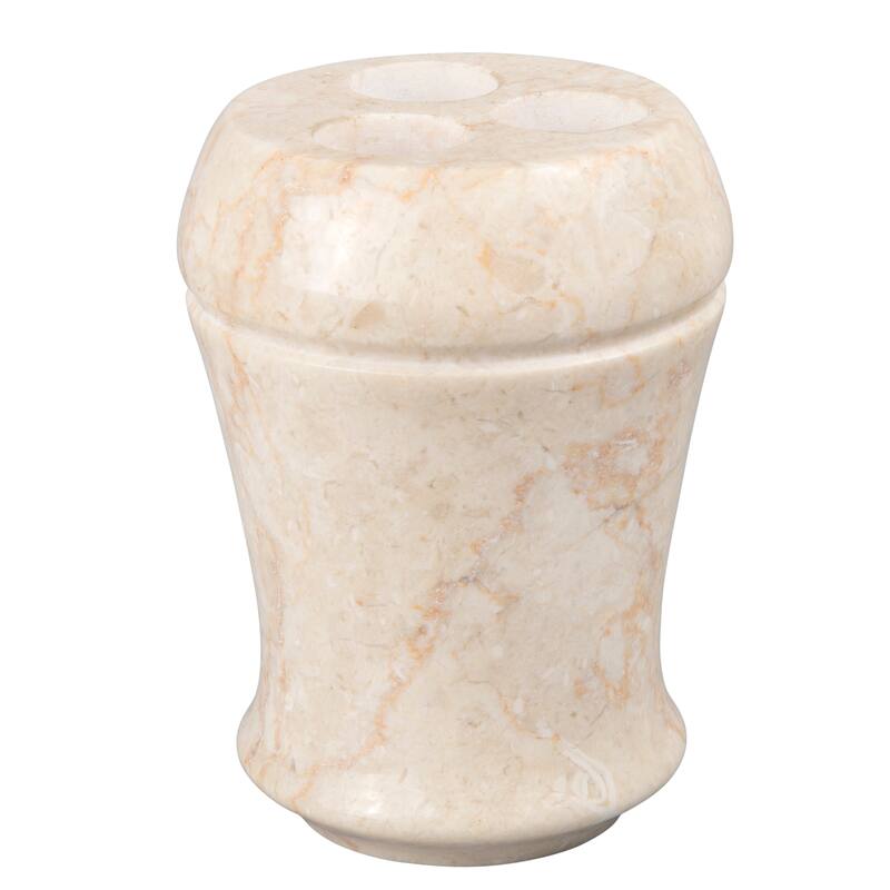 Creative Home Fluted Collection Champagne Marble Toothbrush Holder, Tooth Brush Holder - Beige - Beige