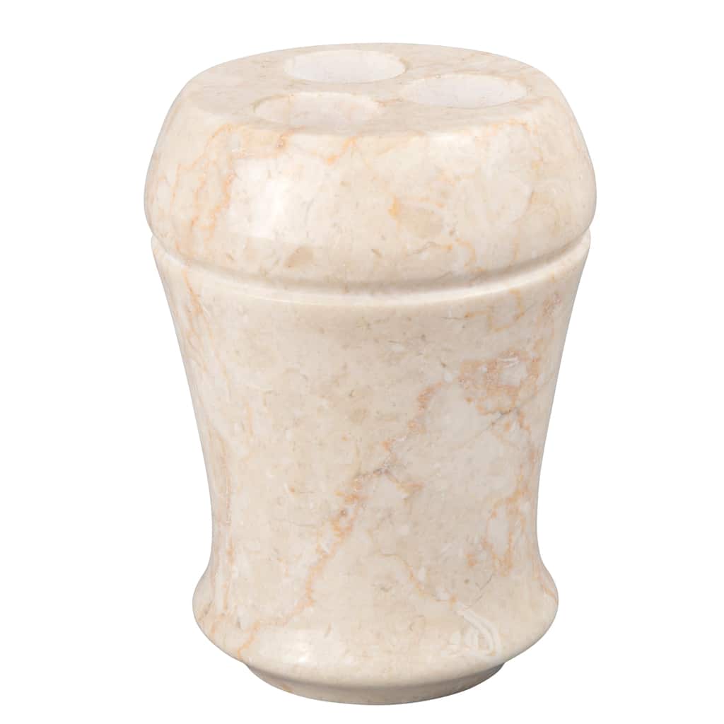 Creative Home Fluted Collection Champagne Marble Toothbrush Holder, Tooth Brush Holder - Beige