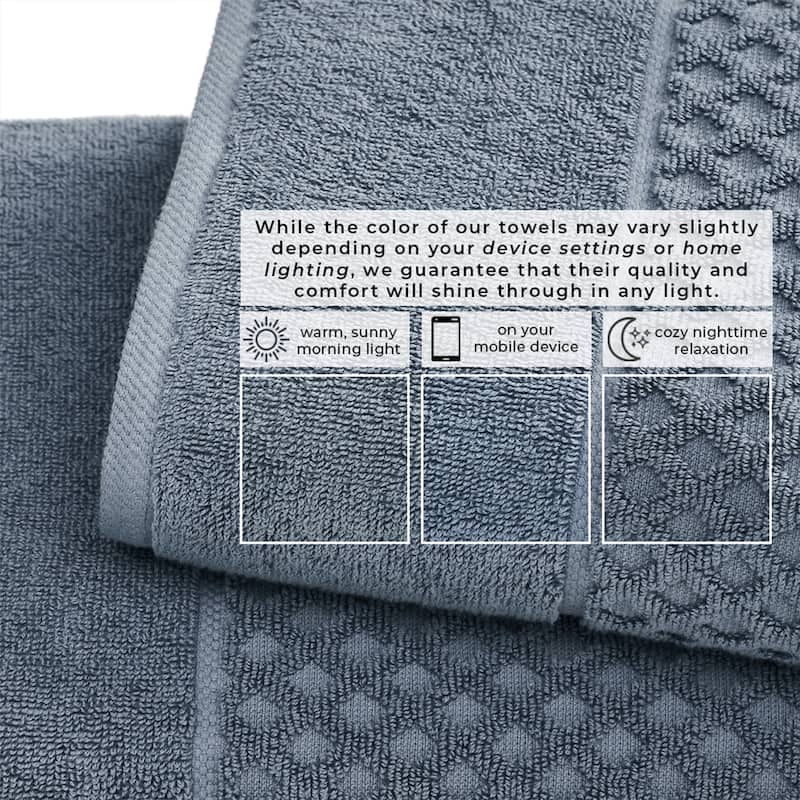 Linery & Co. Cotton Diamond Waffle Texture Bath Towels