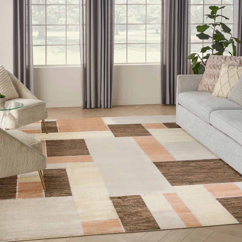 Nourison Astra Machine Washable Paneled Area Rug