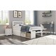 preview thumbnail 13 of 13, White Twin Size Wood Platform Bed with Removable Storage Shelves, 2 Built-in Storage Drawers