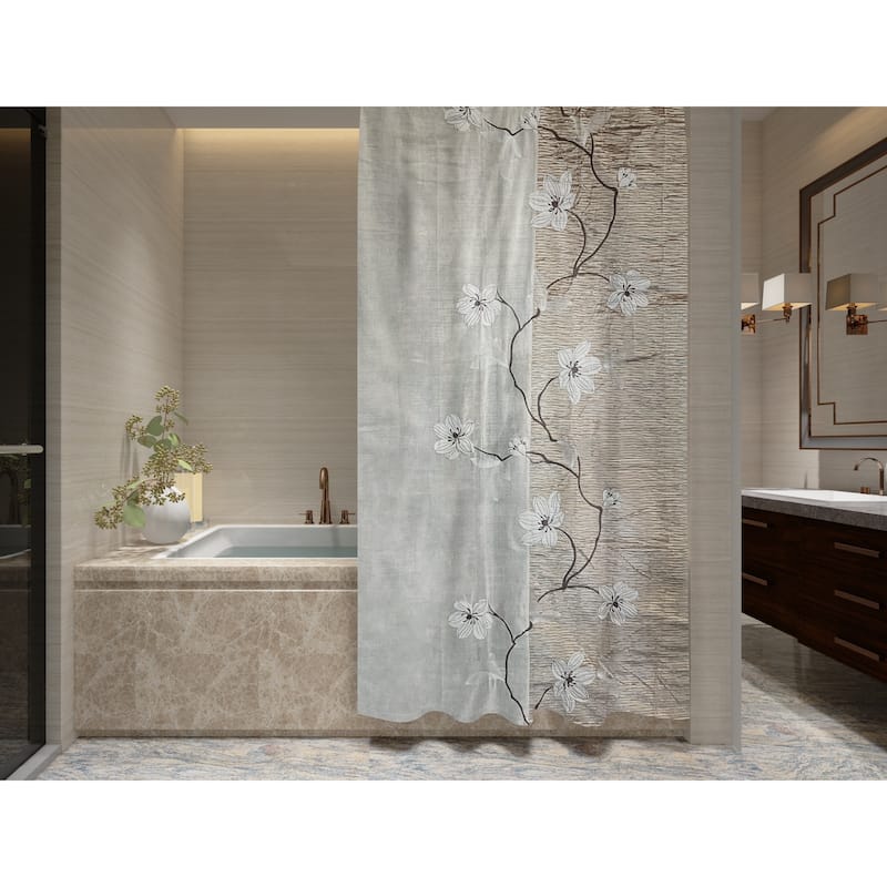 Magnolia Vine Fabric Shower Curtain