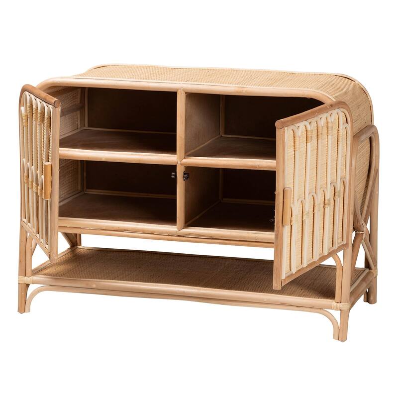 Gitano Bohemian Natural Rattan 2-Door Storage Cabinet