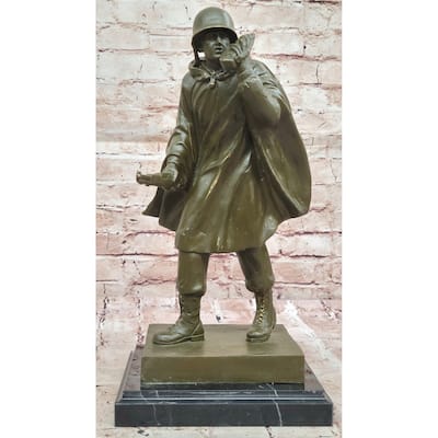Bronze Wwii Radio Operator Soldier Statue – Military Tribute