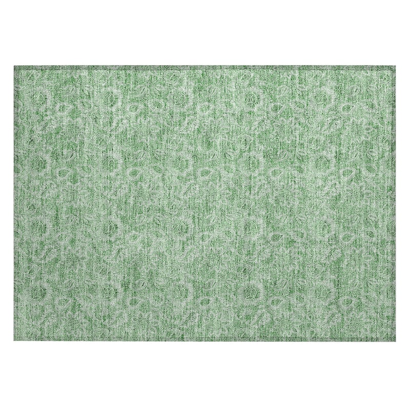Machine Washable Indoor/ Outdoor Chantille Floral Rug