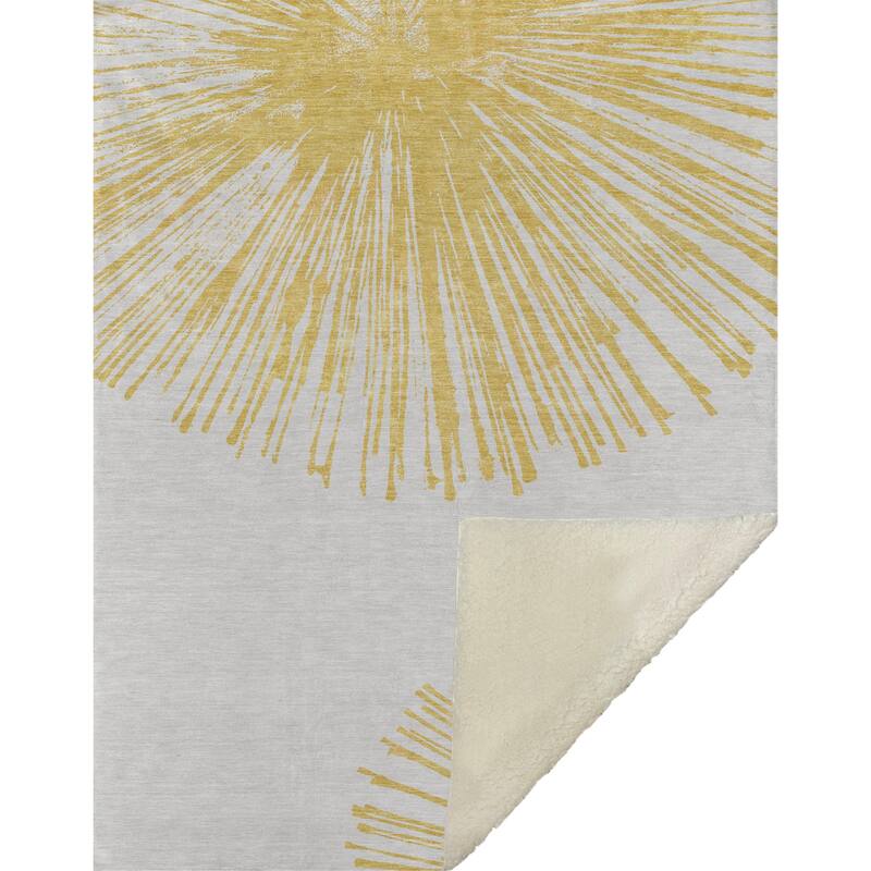 Premium Machine Washable Contemporary Burst Sherpa Throw Blanket