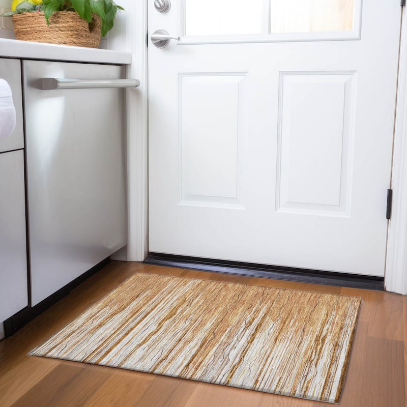 Premium Washable Super Soft Solid Landscape Mayfield Rug - Paprika - 1'8" x 2'6"
